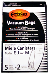 Miele Bag Paper F J and M 5 pack with 2 Filters