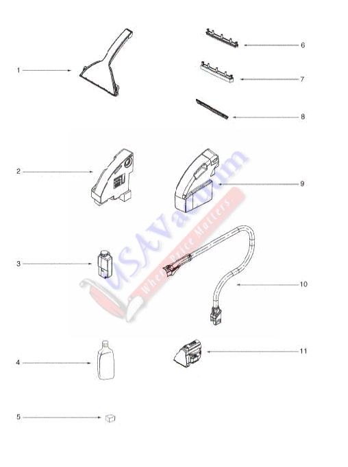 Eureka 2596 Atlantis Upright Extractor Parts List & Schematic