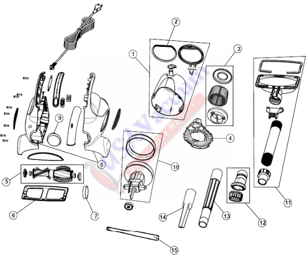 Royal Dirt Devil Classic Hand Vac 0100, Royal Model Number 0100 Parts List & Schematic