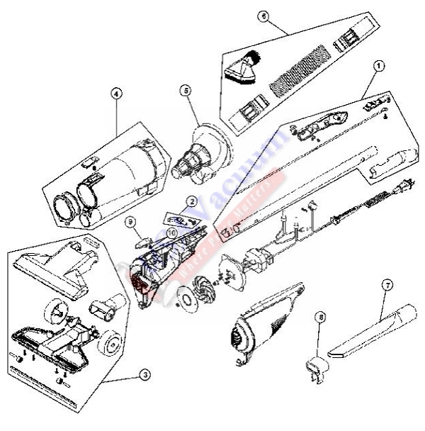 Dirt Devil Swift Stick 1.2 Amps Red Stick Vac M083410RED, Dirt Devil Model Number M083410RED Parts List & Schematic