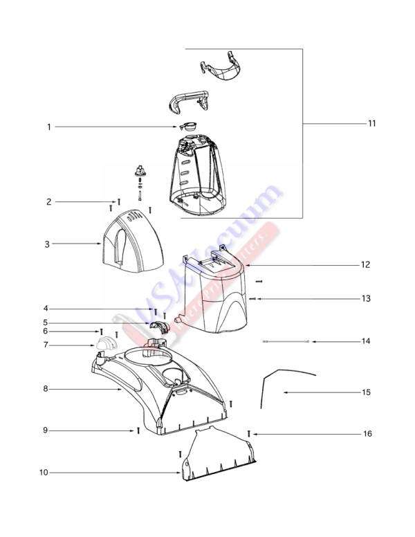 Eureka 2576 Dream Machine Carpet Shampooer Parts List & Schematic