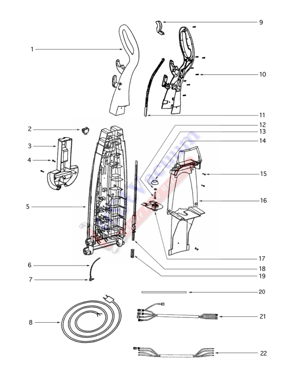 Eureka 2586 Upright Extractor Parts List & Schematic