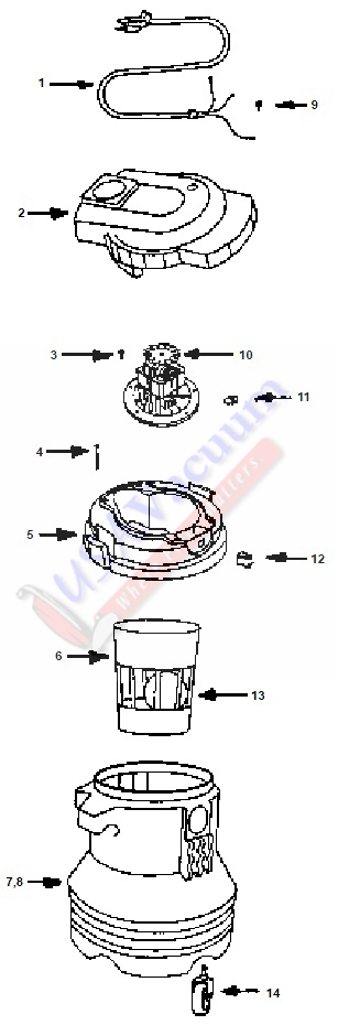 Eureka 2815 Shop Boss Wet / Dry Vacuum Parts List & Schematic