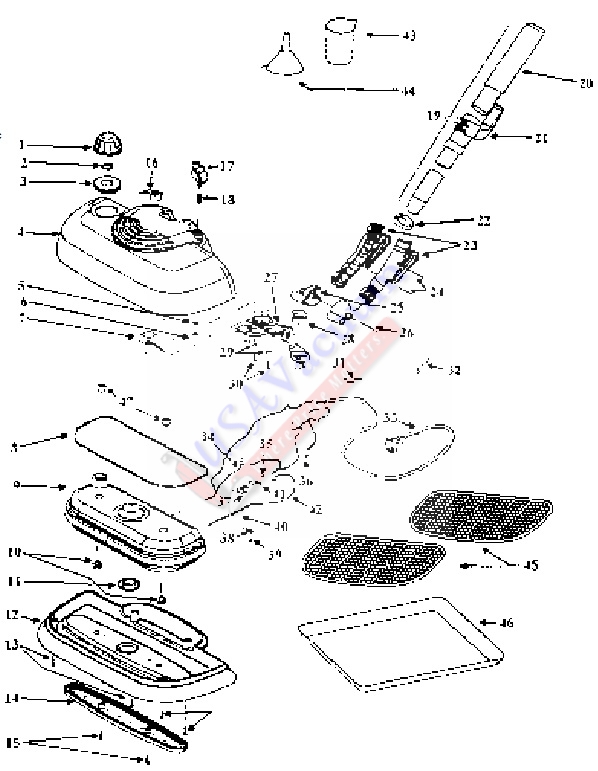 Eureka 300A Enviro Steamer Parts List & Schematic