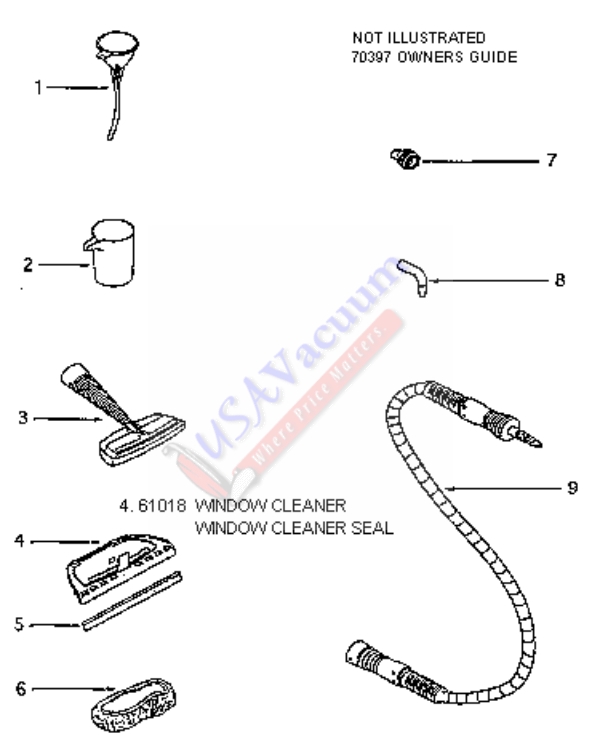 Eureka 350 Hand Steamer Parts List & Schematic