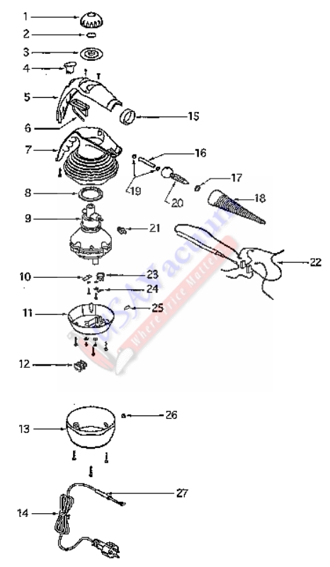 Eureka 350 Hand Steamer Parts List & Schematic