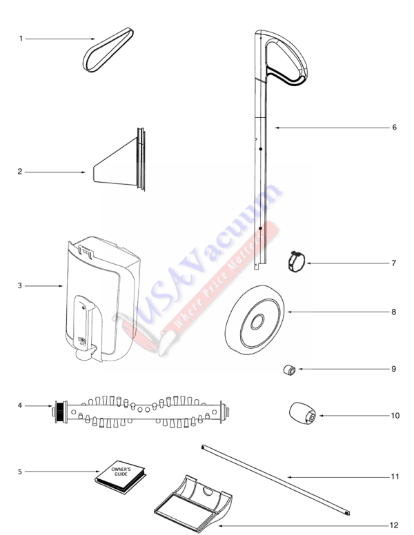 Eureka 403 Mini Whirlwind Bagless Stick Vacuum Parts List & Schematic