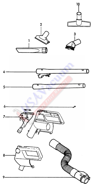 Eureka 6975 Excaliber Mega Canister Vacuum Cleaner Parts List & Schematic