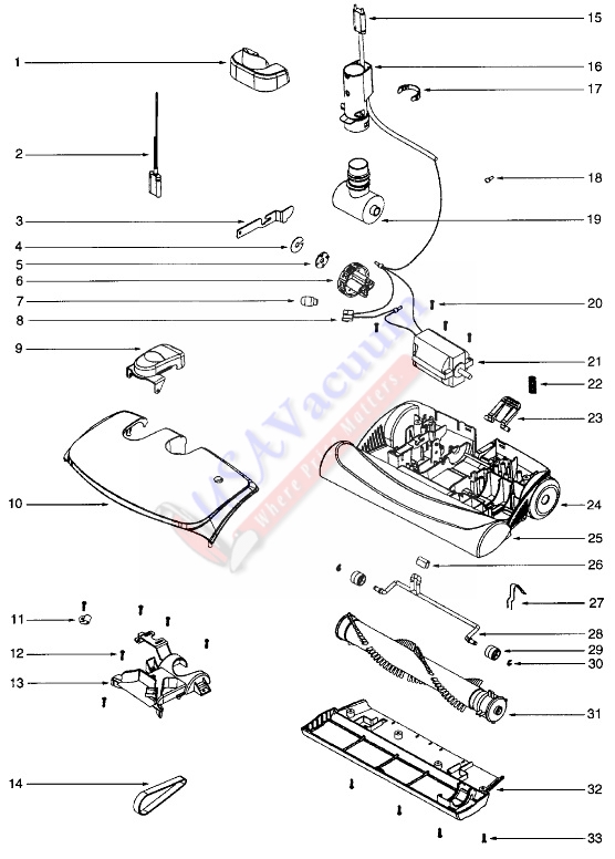 Eureka 6983 Home Cleaning System Canister Vacuum Parts List & Schematic