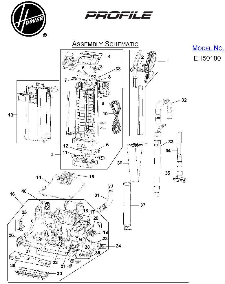 Hoover EH50100 Profile Upright Vacuum