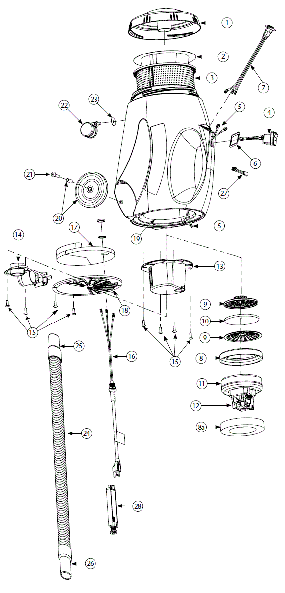 ProTeam ProVac CN Canister Vacuum Parts List & Schematic