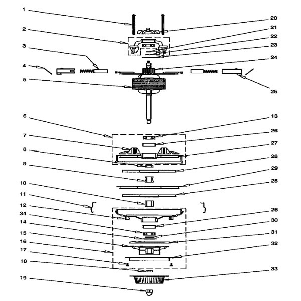 Rexair Rainbow D4-SE Motor Assembly